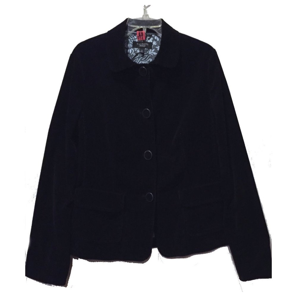 Talbots Black Corduroy Jacket with lining size 14